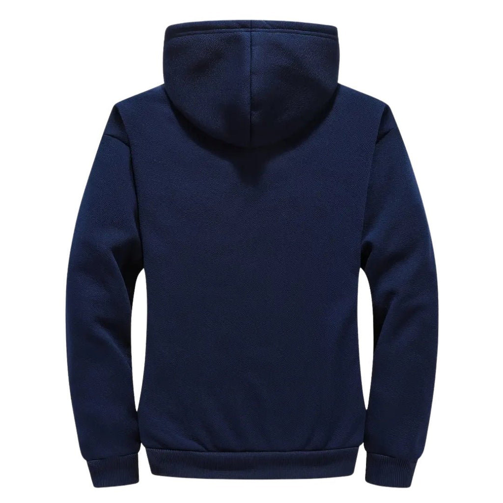 Men's sherpa-lined jacket with zip front