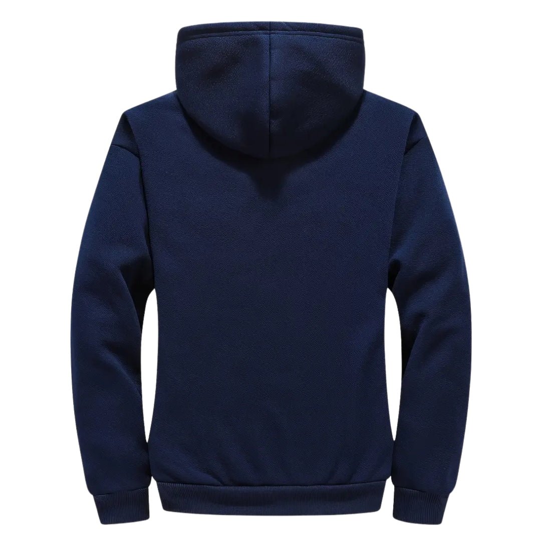 Men's sherpa-lined jacket with zip front