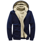 Men's sherpa-lined jacket with zip front