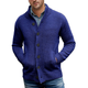 Men's textured knitted cardigan with shawl collar and front pockets