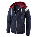 Men's colourblock zip hoodie with drawstring hood and front pockets