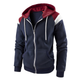Men's colourblock zip hoodie with drawstring hood and front pockets