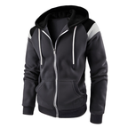 Men's colourblock zip hoodie with drawstring hood and front pockets