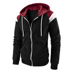 Men's colourblock zip hoodie with drawstring hood and front pockets