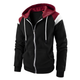Men's colourblock zip hoodie with drawstring hood and front pockets
