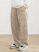 Men's loose straight-leg corduroy trousers with side pockets