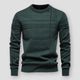 Men's crew neck sweater with raised horizontal and vertical detailing