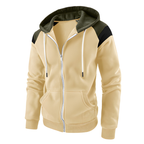 Men's colourblock zip hoodie with drawstring hood and front pockets