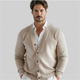Men's V-neck knit cardigan with button front