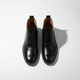 Lace-up ankle boots with rounded toes and low heels