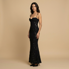 Women's floral corset mermaid maxi dress with sweetheart neckline and spaghetti straps