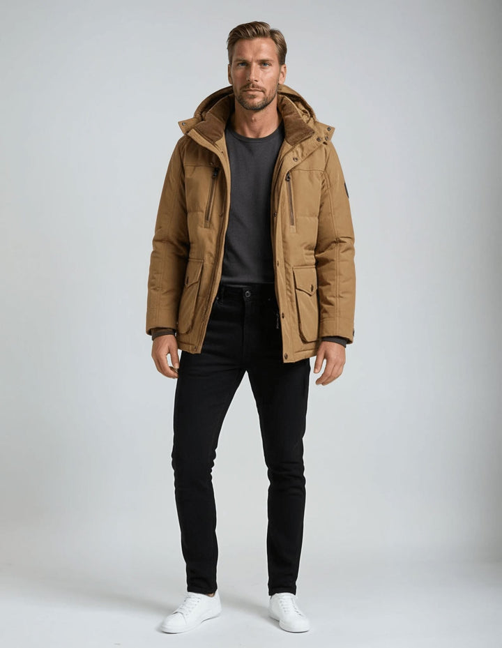 Men's Fleece-Lined Hooded Winter Parka