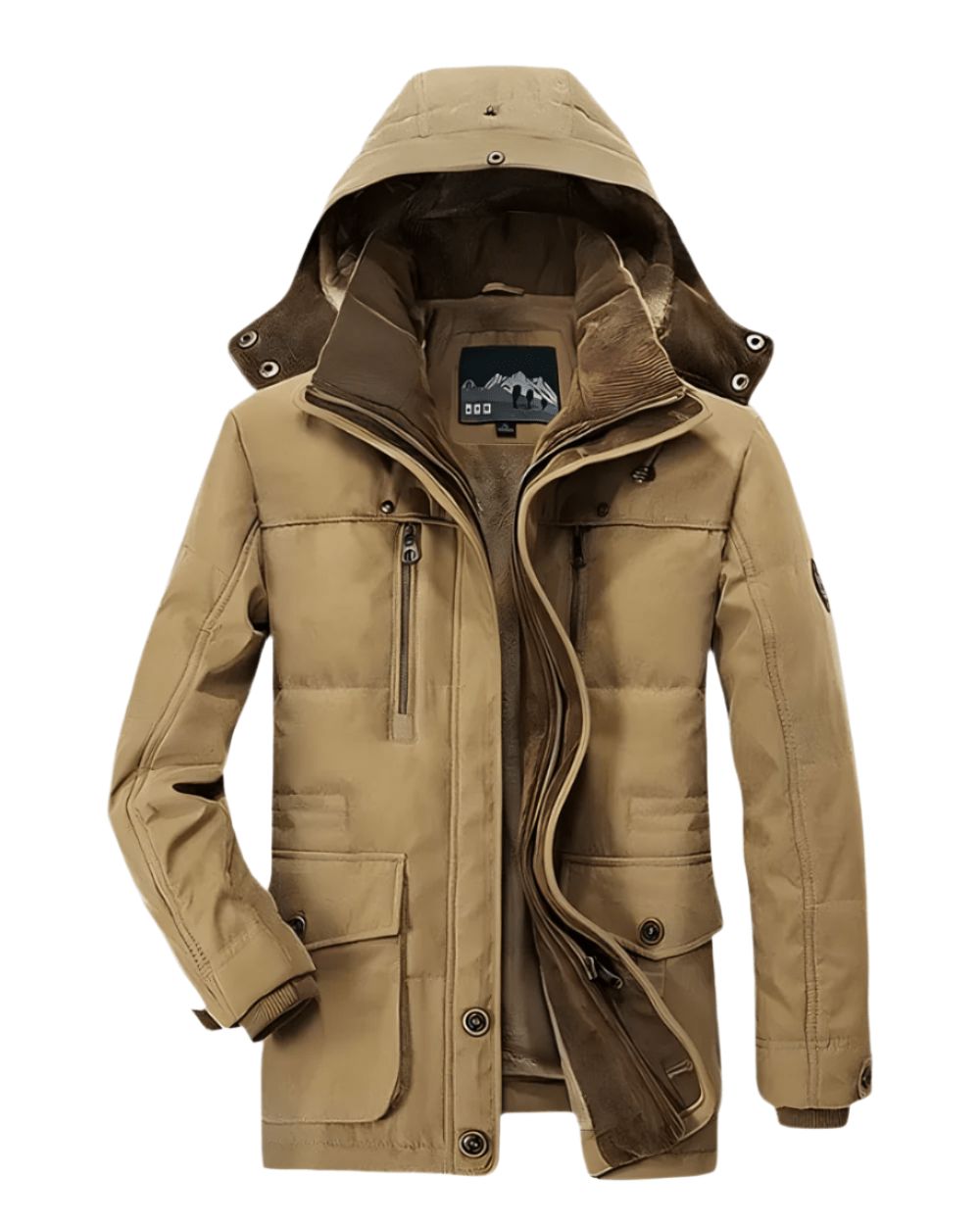 Men's Fleece-Lined Hooded Winter Parka