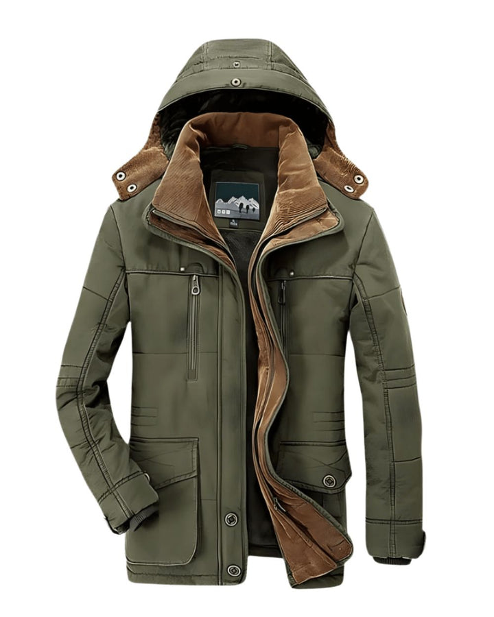 Men's Fleece-Lined Hooded Winter Parka