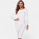 Women's Long Sleeve Sequin Bodycon Midi Dress