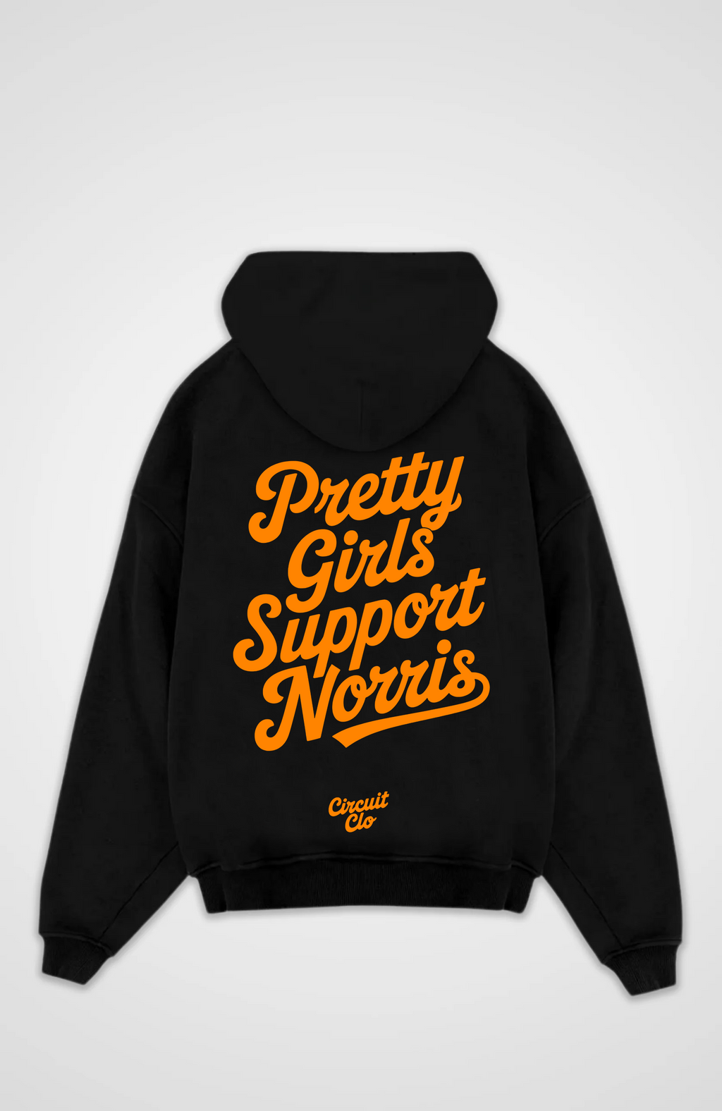 Women's oversized hoodie with Pretty Girls Support Norris back graphic