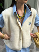 Women's textured sleeveless buttoned vest