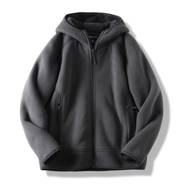 Men's fleece zip hoodie with zipped pockets