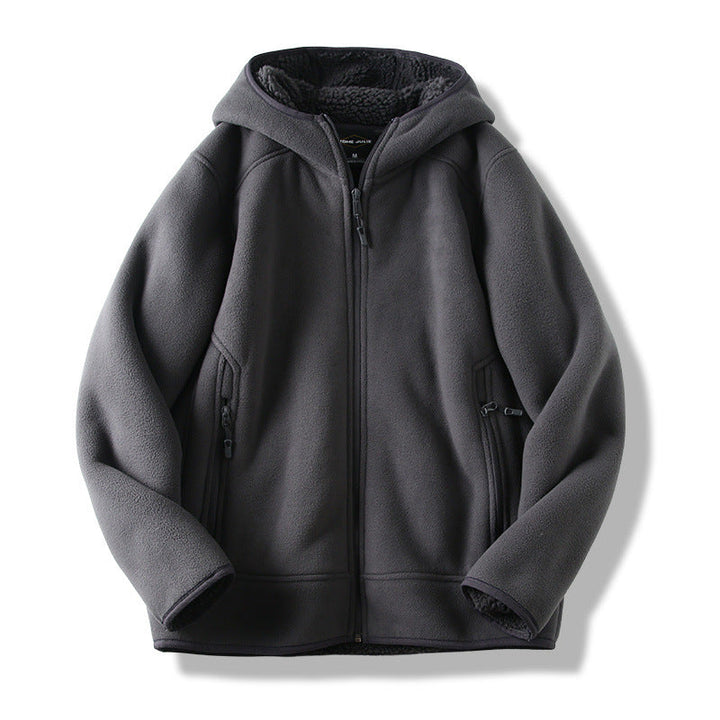 Men's fleece zip hoodie with zipped pockets
