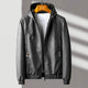 Men's hooded jacket with zip front, long sleeves and zipped pockets