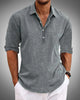 Men's textured shirt with spread collar and rolled sleeves