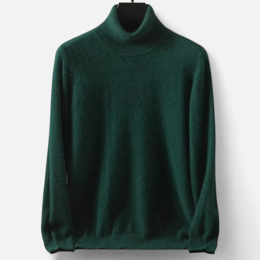 Men's plain turtleneck sweater with long sleeves