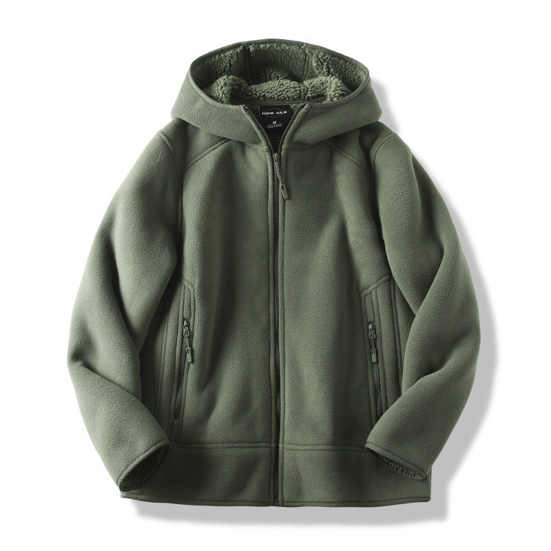 Men's fleece zip hoodie with zipped pockets