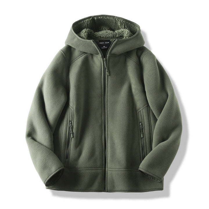 Men's fleece zip hoodie with zipped pockets