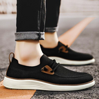 Men's plain slip-on loafers with round toes