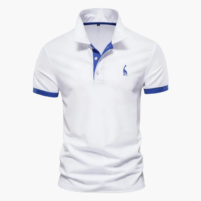 Men's short sleeve polo shirt with contrast trim