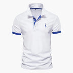 Men's short sleeve polo shirt with contrast trim