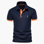Men's short sleeve polo shirt with contrast trim