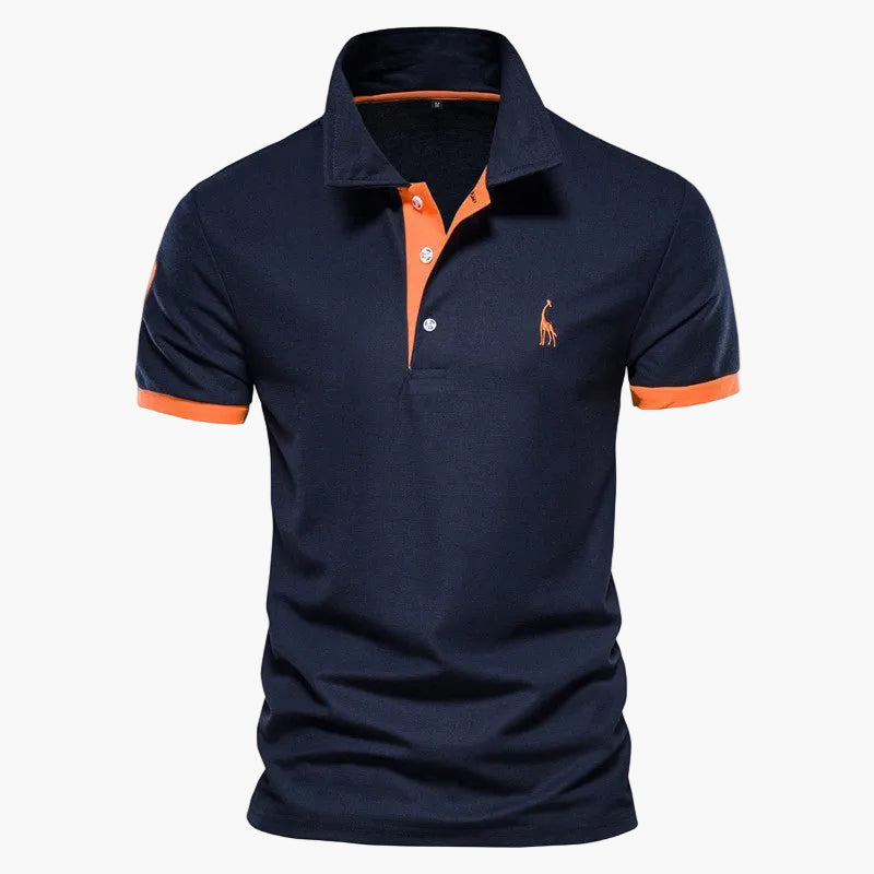 Men's short sleeve polo shirt with contrast trim