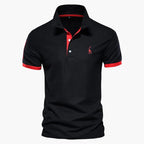Men's short sleeve polo shirt with contrast trim