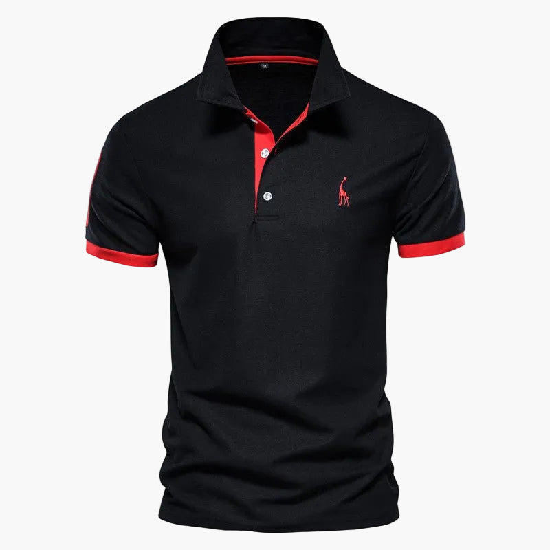 Men's short sleeve polo shirt with contrast trim