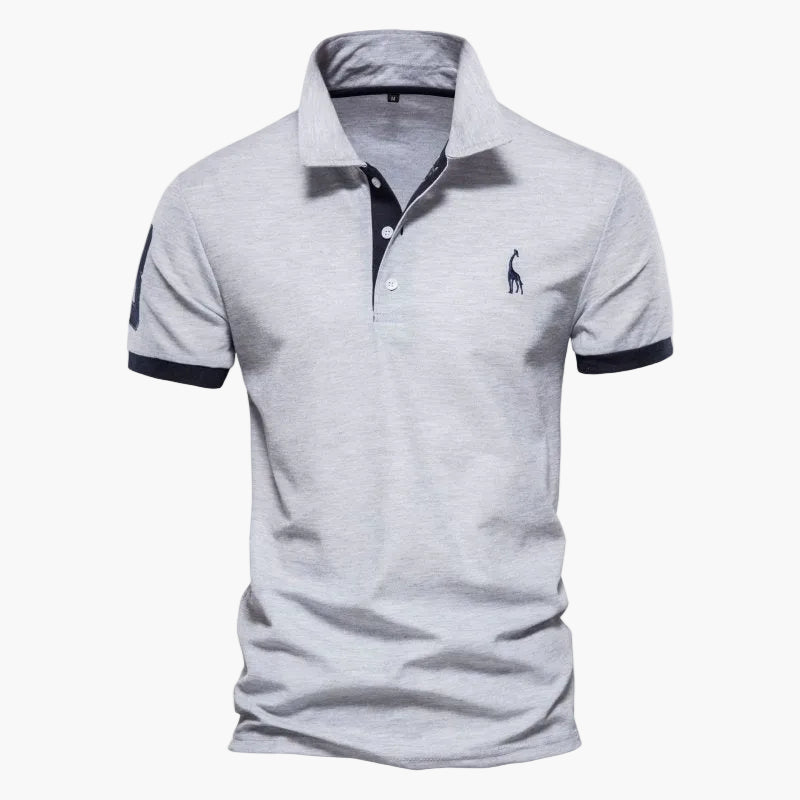Men's short sleeve polo shirt with contrast trim