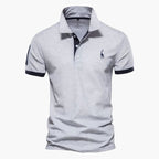 Men's short sleeve polo shirt with contrast trim