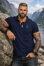 Men's short sleeve polo shirt with contrast trim