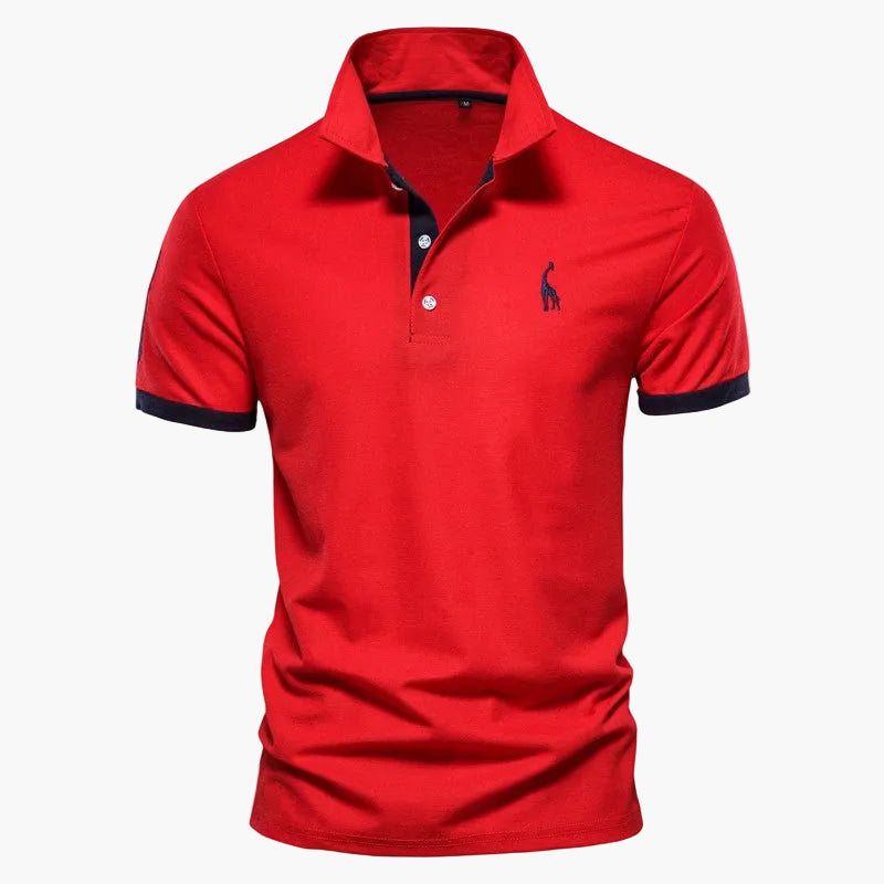 Men's short sleeve polo shirt with contrast trim