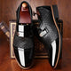 Men's patterned loafers with buckle straps and contrast stripe detailing
