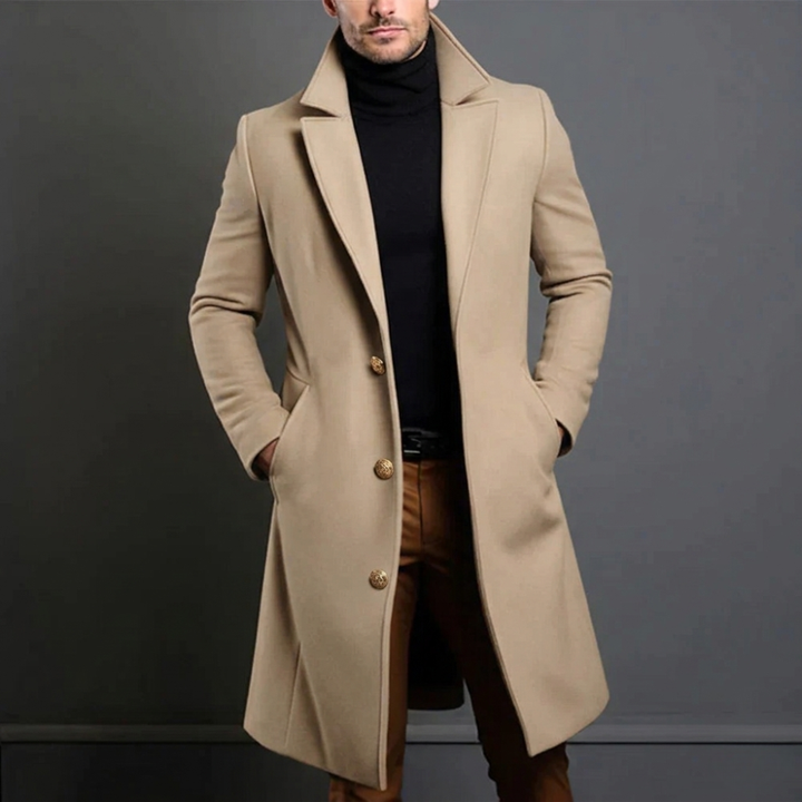 Men's Slim Fit Single-Breasted Overcoat