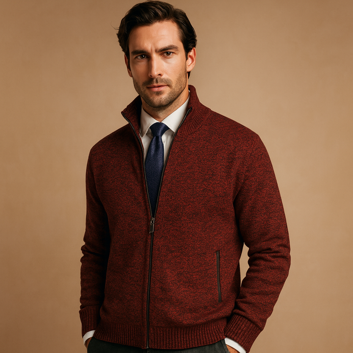 Men's Classic Zip-Up Knit Cardigan