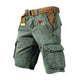 Men's cargo shorts with belt loops and large flap pockets
