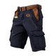 Men's cargo shorts with belt loops and large flap pockets