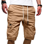 Men's knee-length cargo shorts with thigh pockets