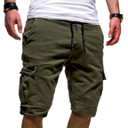 Men's knee-length cargo shorts with thigh pockets