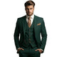 Men's three-piece suit with notched lapel jacket, buttoned waistcoat and matching trousers