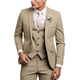 Men's three-piece suit with notch lapel jacket, buttoned waistcoat and matching trousers