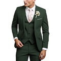 Men's three-piece suit with notch lapel jacket, buttoned waistcoat and matching trousers