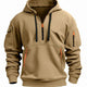 Men's hooded quarter-zip hoodie with long sleeves and multiple zip pockets